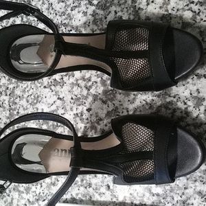 Andrea Premium Black Mesh High Heels